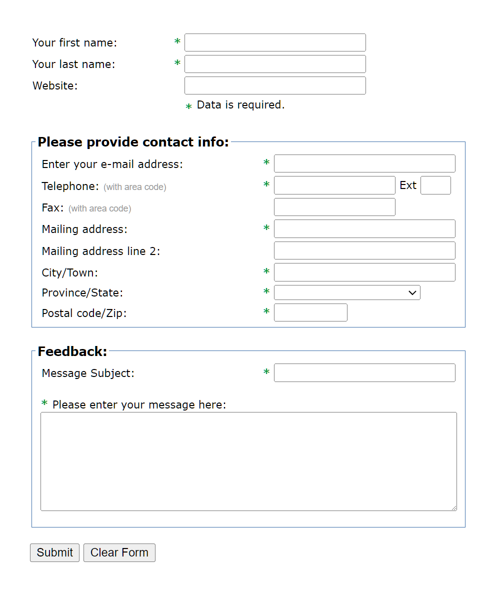 Multiform - Sample Form